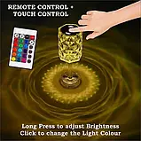 🌟Настільна кришталева LED лампа-нічник із сенсорним керуванням, 3 кольори освітлення, фото 2