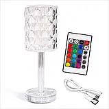 🌟Настільна кришталева LED лампа-нічник із сенсорним керуванням, 3 кольори освітлення, фото 7