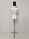 Манекен жіночий білий торс з чорною головою на тринозі, фото 3