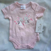 Одежда для новорождённых Moon бодик, боди на лето для девочки 0-3 месяца 56-62 см розовый
