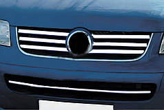 Накладки на решітку 6 шт  нерж Carmos - Турецька сталь для Volkswagen T5 Caravelle 2004-2010 років