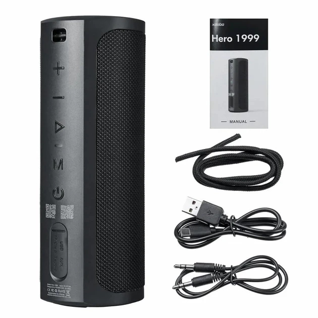 Портативна бездротова Bluetooth колонка акустика Xdobo Hero 1999 IPX7 |BT5.0, TWS, AUX/USB/TF, 50W, TWS, 20h Max | Чорний