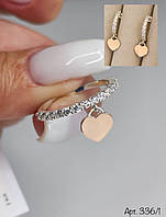 Набір сережки та каблучка з золотом