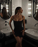 Базовое капсульное платье из плотного качественного трикотажа черный- RudSale