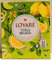 Бленд зеленого и травяного чая Lovare Citrus Melissa Ловаре Цитрусовая Мелисса 32 пакетика по 1.5г