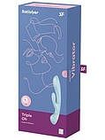 Вібратор-кролик Satisfyer Triple Oh Blue, фото 4