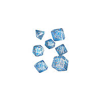 Набор кубиков для настольных игр Q-Workshop Elvish Translucent blue Dice Set (7 шт) (SELV11)(1723885679756)