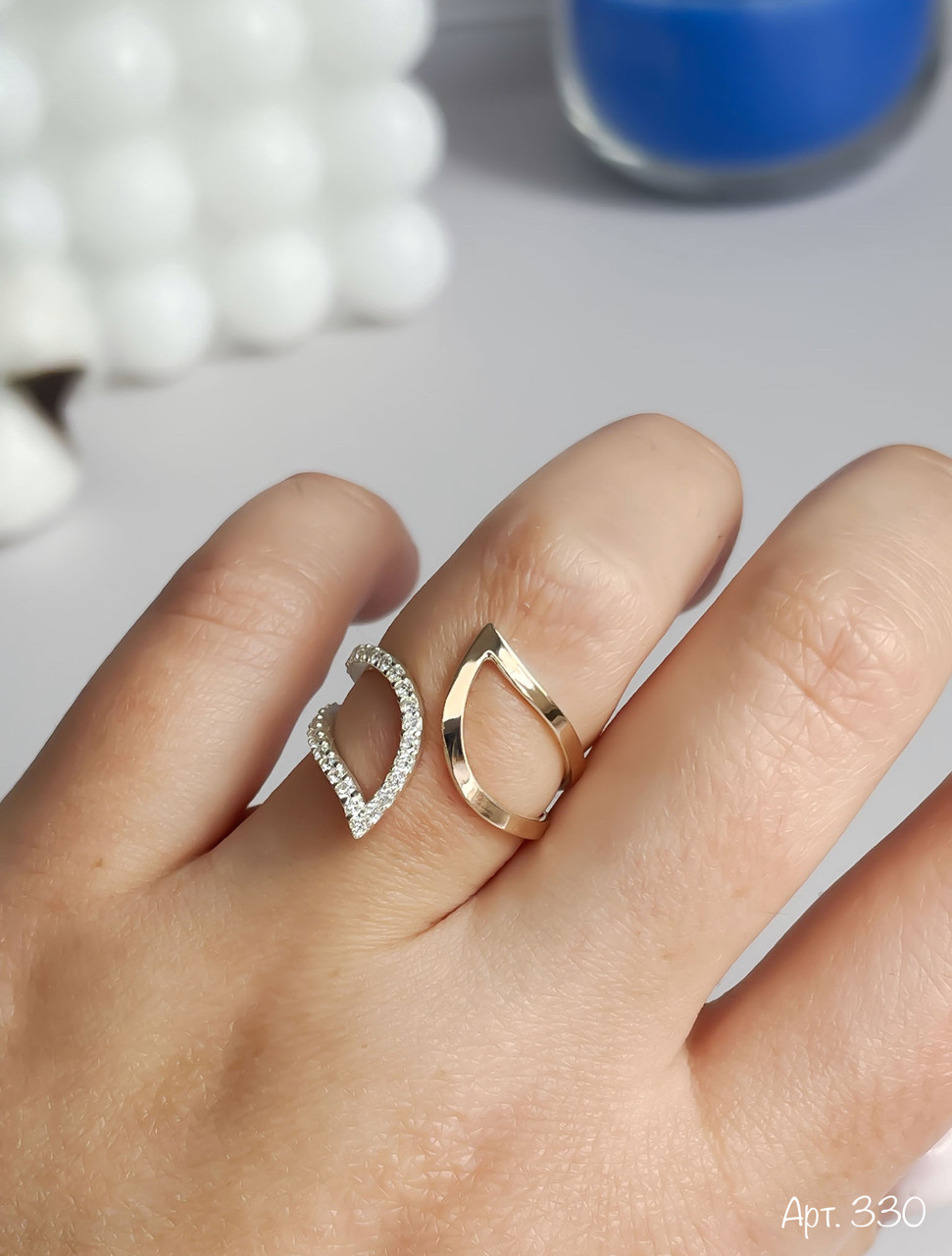 Срібна каблучка з золотом, фото 1