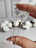 Срібні протяжки сердечки, фото 2
