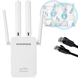 WiFi підсилювач сигналу, 300 Mbps на 4 антени, PIX-LINK LV WR09 / Ретранслятор / WiFi репітер