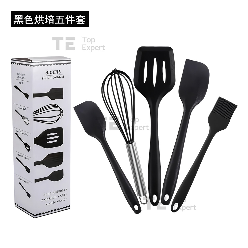 Набір кухонного приладдя з підставкою XL-613 на 5 предметів аксесуари силіконові для кухні