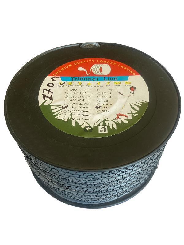 Леска для тримера бензомотокосы, электрокосы, леска круг с сердечником серая  3,00 мм 170  м, фото 1