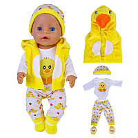 Набор одежды для куклы Беби Борн / Baby Born 40 - 43 см желтый 8503