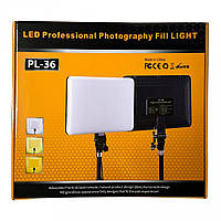 Лампа видеосвет LED Панель светодиодная Camera light PL-36 для студийной фото и видео съемки opr