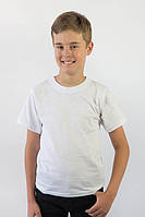 Футболка белая подростковая однотонная летняя кулир