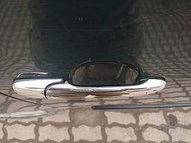 Накладки на ручки 4 шт  нерж Carmos - Турецька сталь для Seat Alhambra 1996-2010 рр, фото 2
