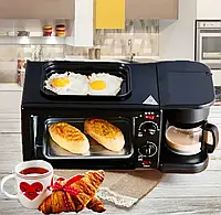 Электрическая печь+кофеварка+гриль сковорода 3в1 Zepline ZP-116 1250 Вт