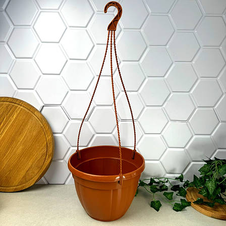 Підвісний квітковий горщик 230 мм Теракот Ламела, фото 1