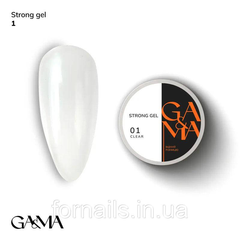 Гель для зміцнення та нарощування GaMa Strong Gel №001 Clear 30 мл, фото 1