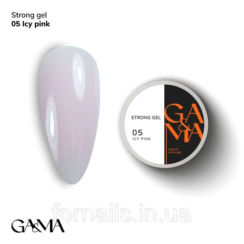 Гель для зміцнення та нарощування GaMa Strong Gel №005 Icy Pink 30 мл, фото 1