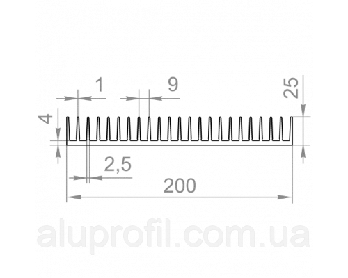 Алюминиевый профиль радиаторный 200х25 Б/П - Алюминиевый радиаторный профиль - фото 3 - id-p1381241428