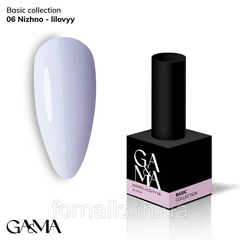 Гель-лак GaMa Gel Polish Basic collection 006 nizhno-lilový 10 мл, фото 1