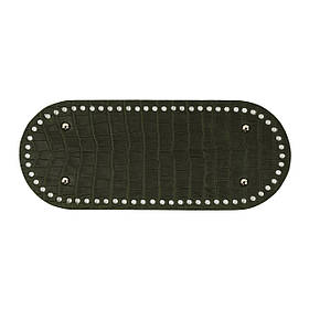 Дно сумки овальне з ніжками (25*12 см), колір Хвоя рептилія