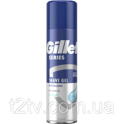 Гель для гоління Gillette Series Відновлювальний із зеленим чаєм 200 мл (7702018619658), фото 1