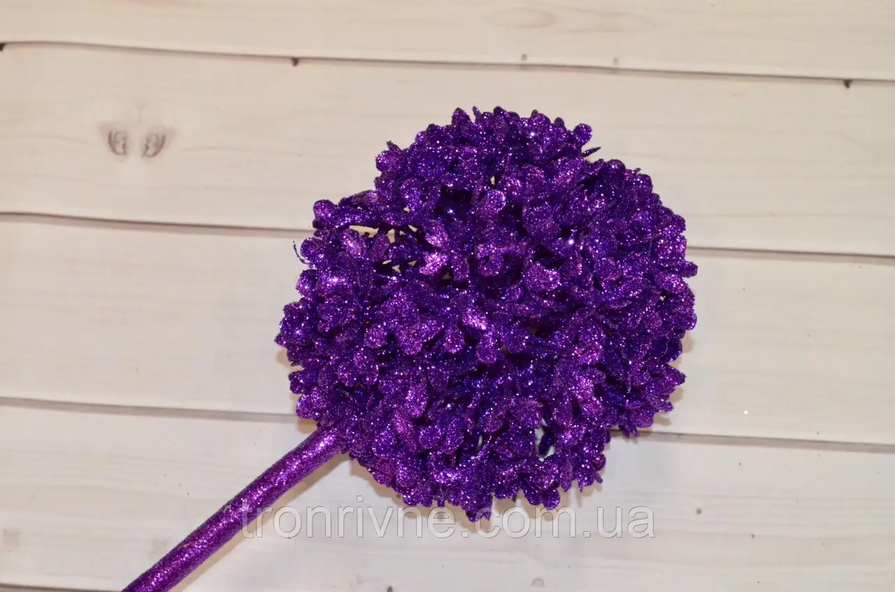 Штучна квітка Кульбаба 75 см. Колір - фіолетовий з блиском, фото 1