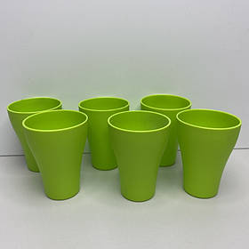 Набір чарок пластикових 0,075 л 6 шт Алеана 167001/169001 салатовий