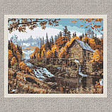 Алмазна мозаїка/вишивка Пейзаж Самотній будинок у лісі 40*50 см Орігамі OD 3013, фото 5