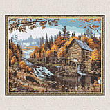 Алмазна мозаїка/вишивка Пейзаж Самотній будинок у лісі 40*50 см Орігамі OD 3013, фото 4