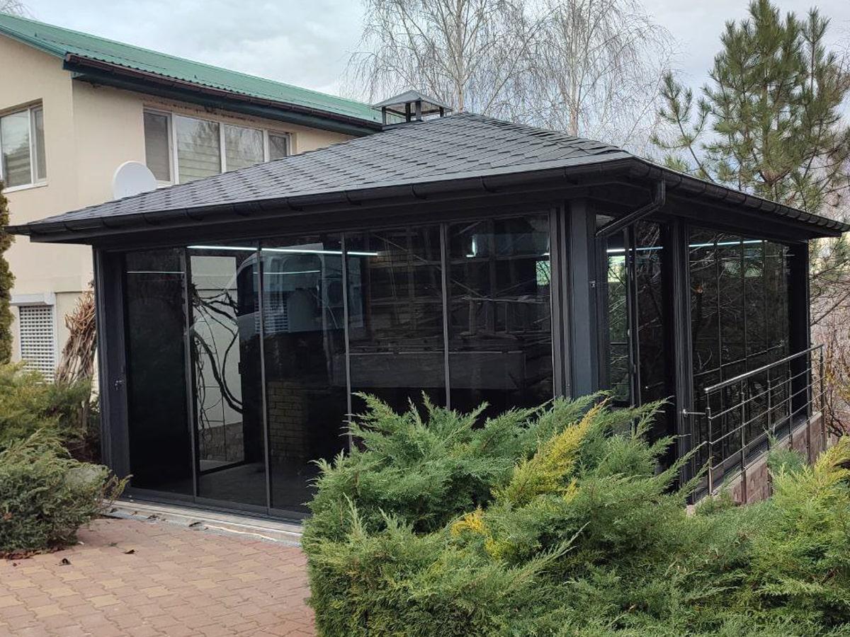 Беседка с мангальной зоной купить в Киеве и Украине - Арт Бастион