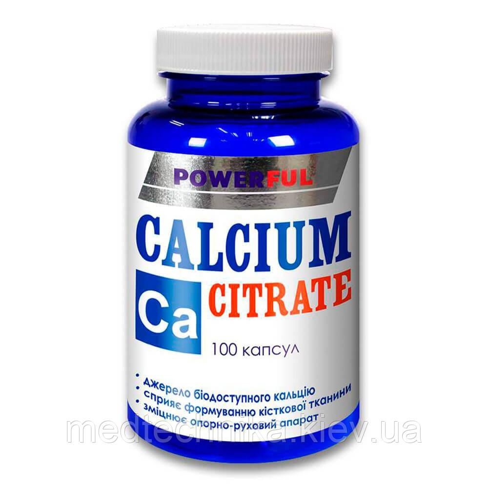 Кальцію цитрат POWERFUL, 1,0 г, 100 капсул, Красота та Здоров'я, фото 1