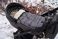 Зимовий конверт Baby Comfort подовжений в коляску/сані плащівка сірий ds