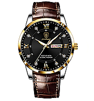 Классические наручные часы мужские с кожаным ремешком, Кварцевые часы мужские на руку Ч-4, b2