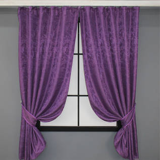 Короткі штори з тканини жакард однотонний