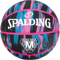 Мяч баскетбольный Spalding Marble Series блакитний, рожевий, чорний Уні 7 84400Z (689344406473) o