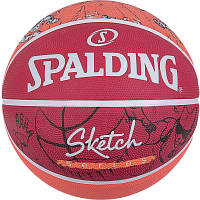 Мяч баскетбольный Spalding Sketch Drible червоний, білий Уні 7 84381Z (689344406145) o