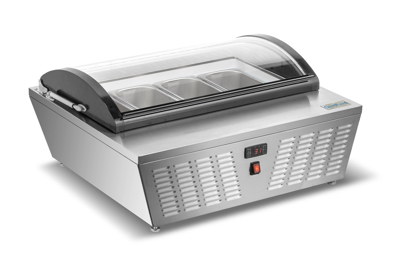 Вітрина холодильна настільна для морозива GoodFood RTD67R вигнуте скло