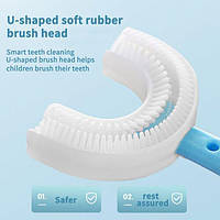 U-образная Детская стликоновая зубная щетка капа для детей от 6 до 12 лет, щетки для детей SIM