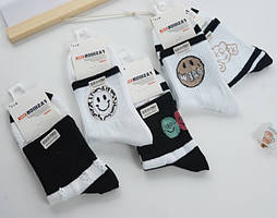 Шкарпетки підліткові білo-чорні Fashion Мікс