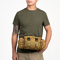Поясна сумка тактична з MOLLE, сумка бананка, 5 л, плечова армійська сумка, військова сумка на пояс, b2