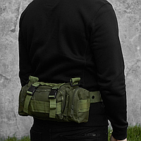 Поясна сумка тактична з MOLLE, хакі сумка бананка, 5 л, плечова армійська сумка, військова сумка на пояс, b2
