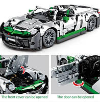 Детский набор конструктора игрушечная гоночная машинка функциональный аSIMомобиль серого цвета на 1016 деталей