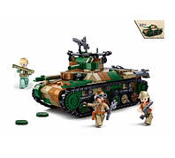 Детский набор мелкого конструктора SLUBAN "Army" Танк с тремя фигурками и 563 детали в набореSAK