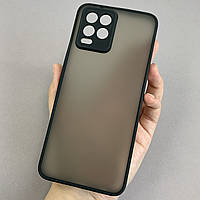 Чехол для Realme 8 чехол с защитой для камеры матовый на телефон реалми 8 черный tcb
