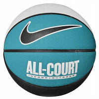 Мяч баскетбольный Nike Everyday All Court 8P Deflated чорний, білий, бірюзовий Уні 7 N.100.4369.110.07