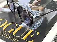 Модные женские солнцезащитные очки защита от солнца USIM400 металлические солнечные очки черные в футляре