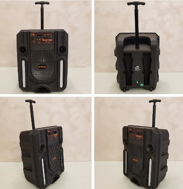 Колонка чемодан акустическая система Kimiso QS-1296 BT 12BASS/2000W с проводным микрофоном и пультом MIL - фото 2 - id-p2209995852